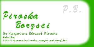 piroska borzsei business card