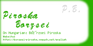 piroska borzsei business card